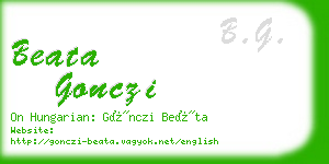 beata gonczi business card